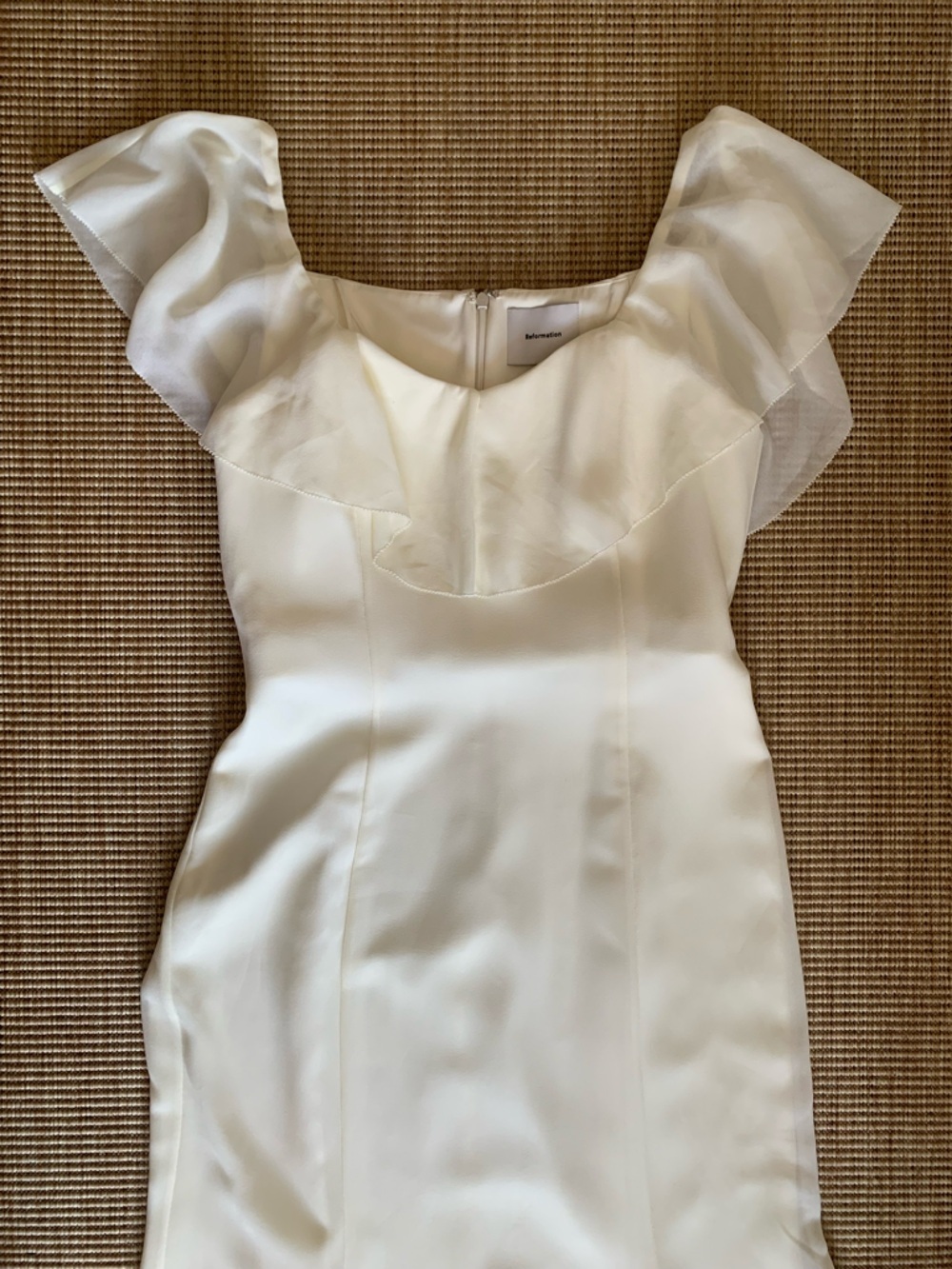 NWT Reformation Charee Ruffle Off Shoulder Short Sleeve Cape Midi Maxi Dress - Picture 12 of 16
